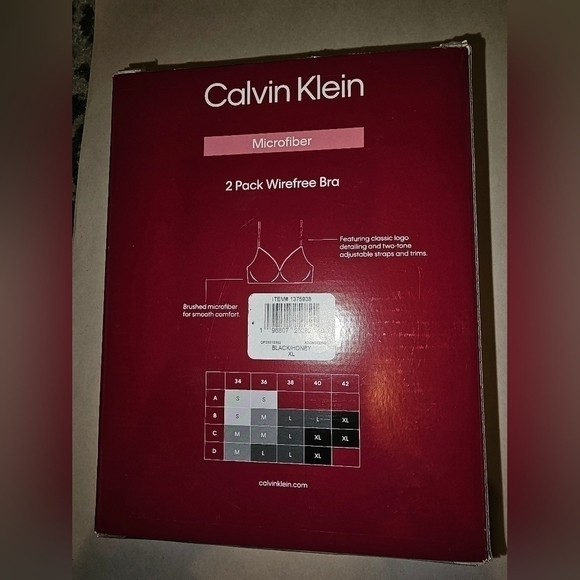 Calvin klein 2 pack Microfiber wirefree Bra XL. - Picture 4 of 4